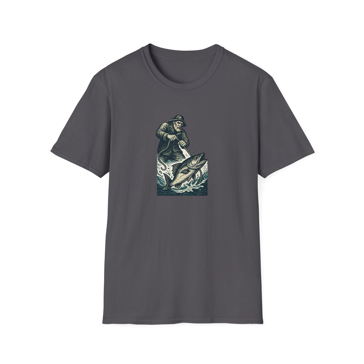 Fisherman Reeling Giant Fish T-Shirt