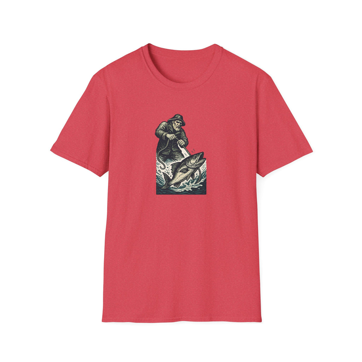 Fisherman Reeling Giant Fish T-Shirt